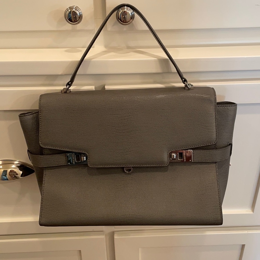 Henri Bendel Uptown Gray Top Handle Satchel